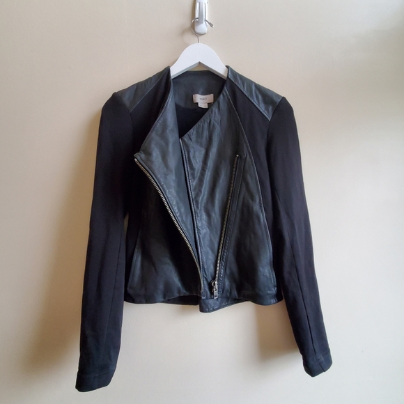 HELMUT Helmut Lang Washed Leather Paneled Jacket - Picture 6 of 14